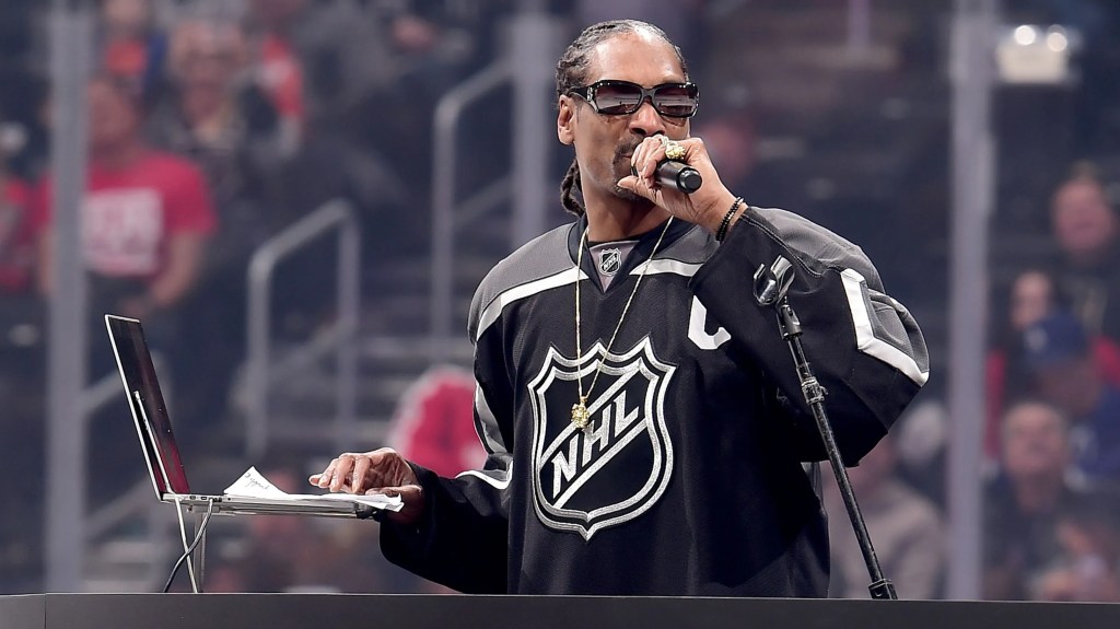 Rapper Snoop Dogg at NHL Game